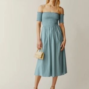 REFORMATION Westley Dress - Turquoise